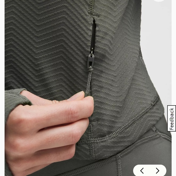 lululemon athletica Rulu Cropped Half Zip in Dark Green - Picture 3 of 5